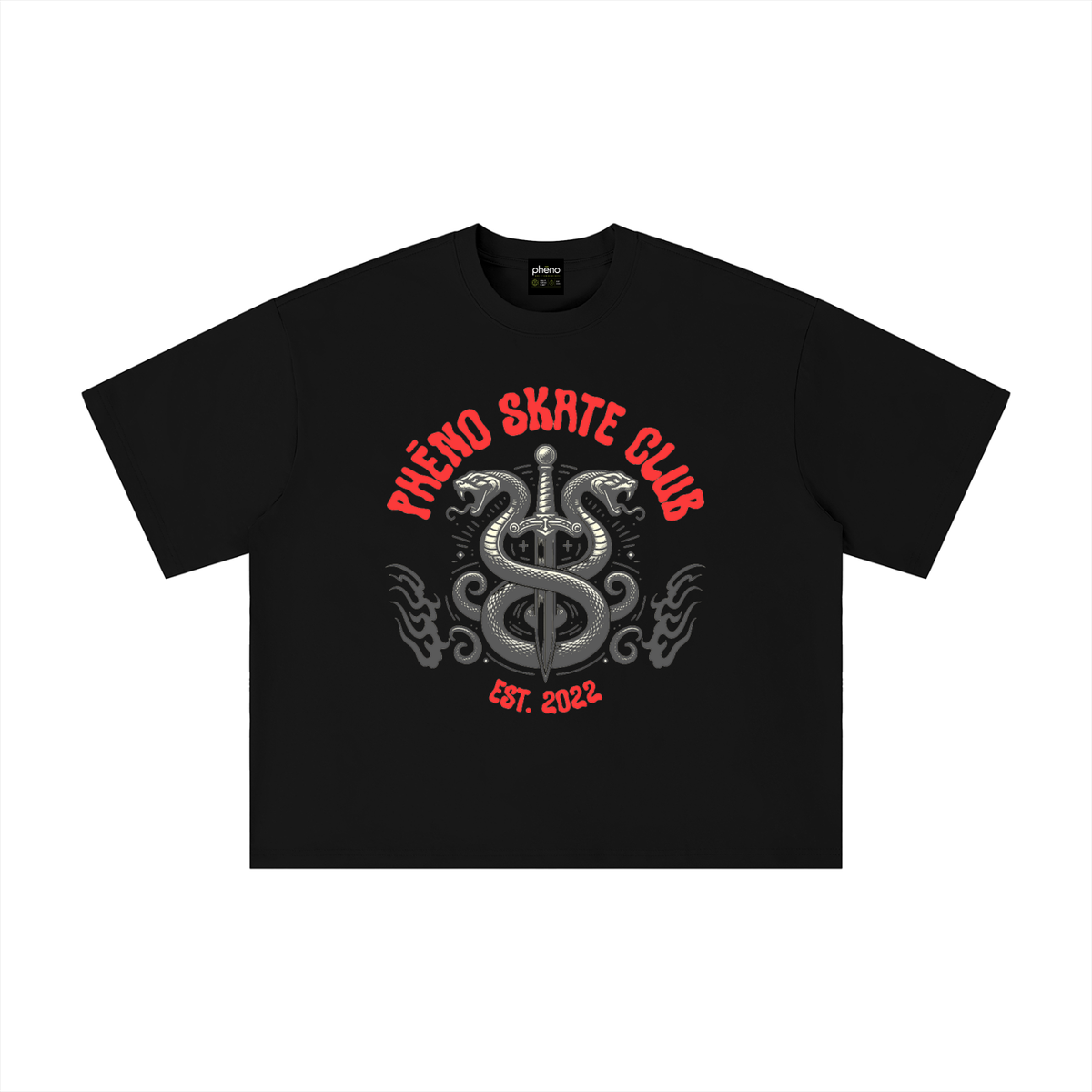 Skate Club Twin Snakes Unisex Boxy Oversized T-Shirt