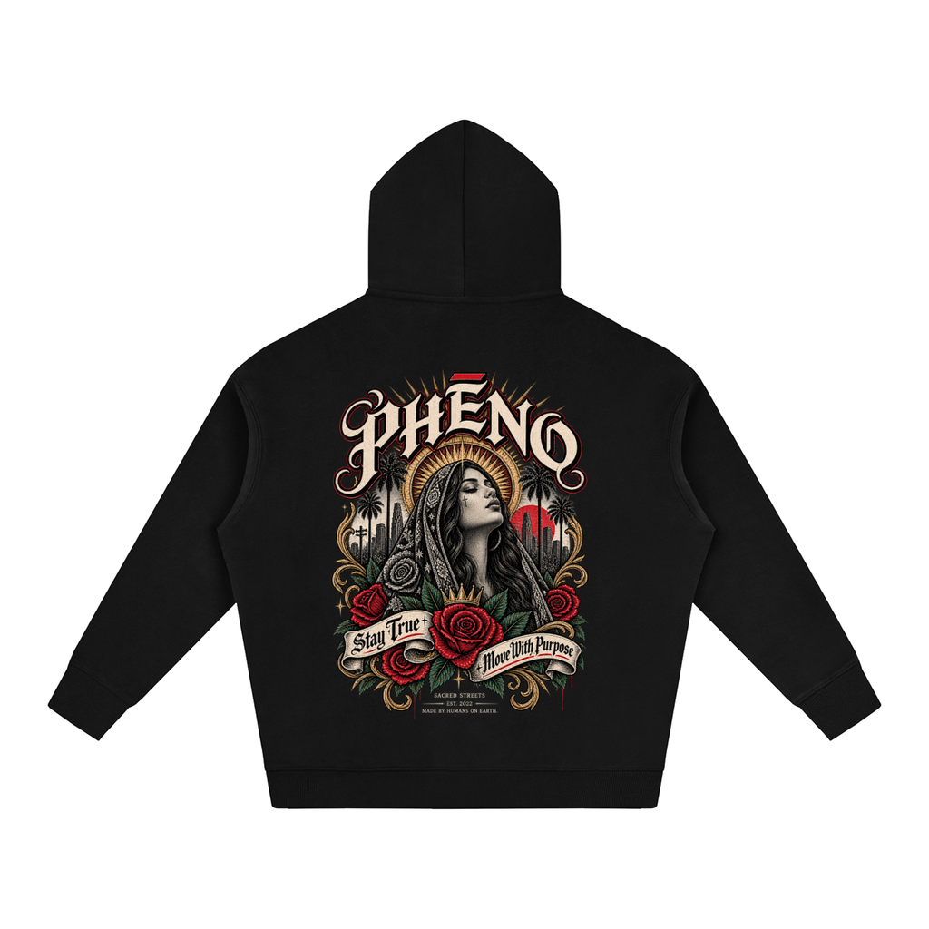 Sacred Streets Stay True Oversize Fleeced Hoodie