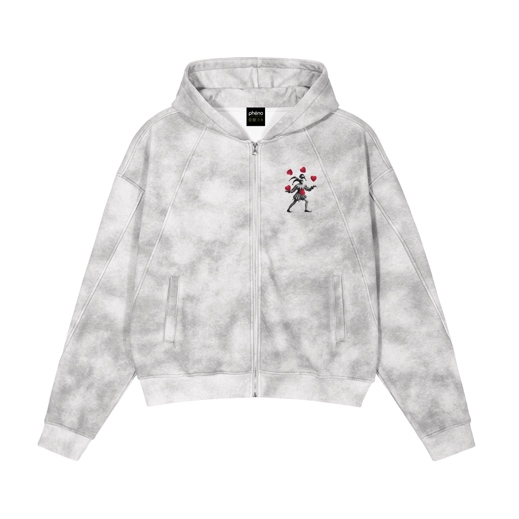 Love Dealer Dirty Washed Zip-Up Fleece Hoodie