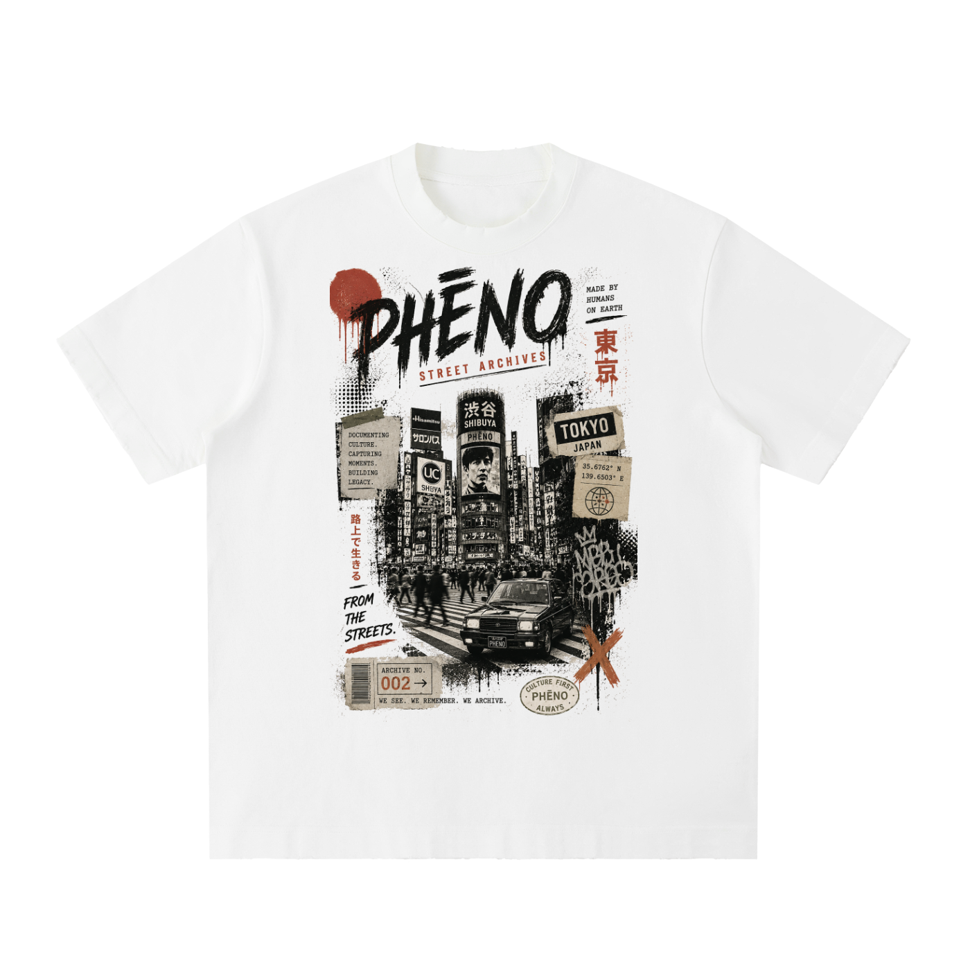 Street Archives 02  Heavyweight Vintage Washed Frayed T-Shirt