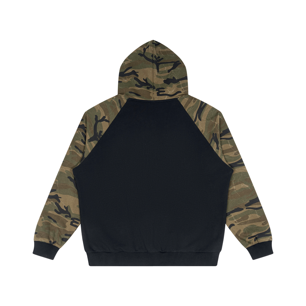 phēno Worldwide Unisex Camo-Splice Raglan Zip Hoodie