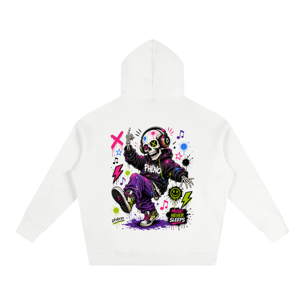 Pop Chaos Dancing Skeleton Oversize Fleeced Hoodie