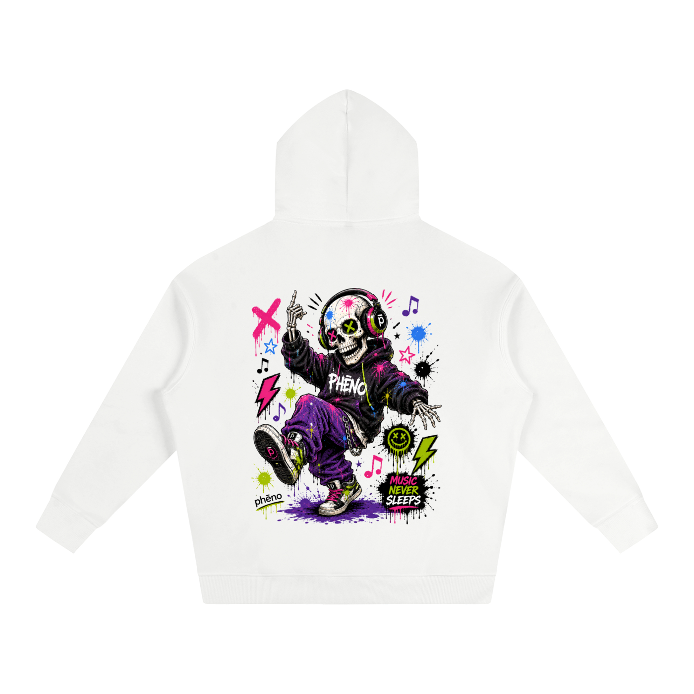 Pop Chaos Dancing Skeleton Oversize Fleeced Hoodie