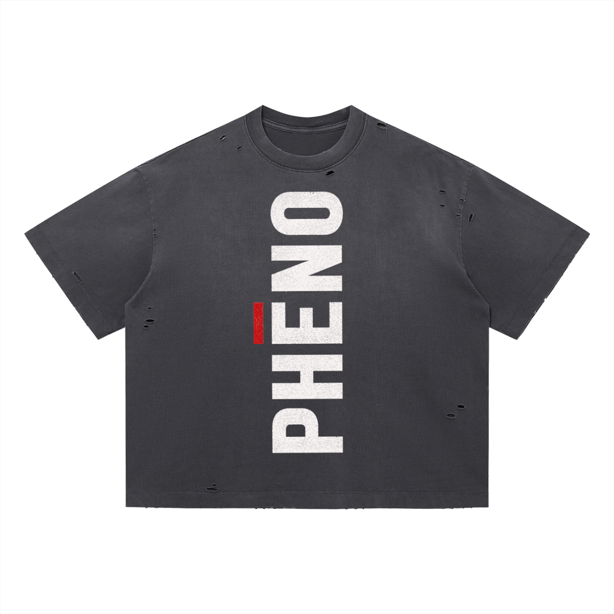 phēno Vintage Washed Distressed Boxy Oversized T-Shirt