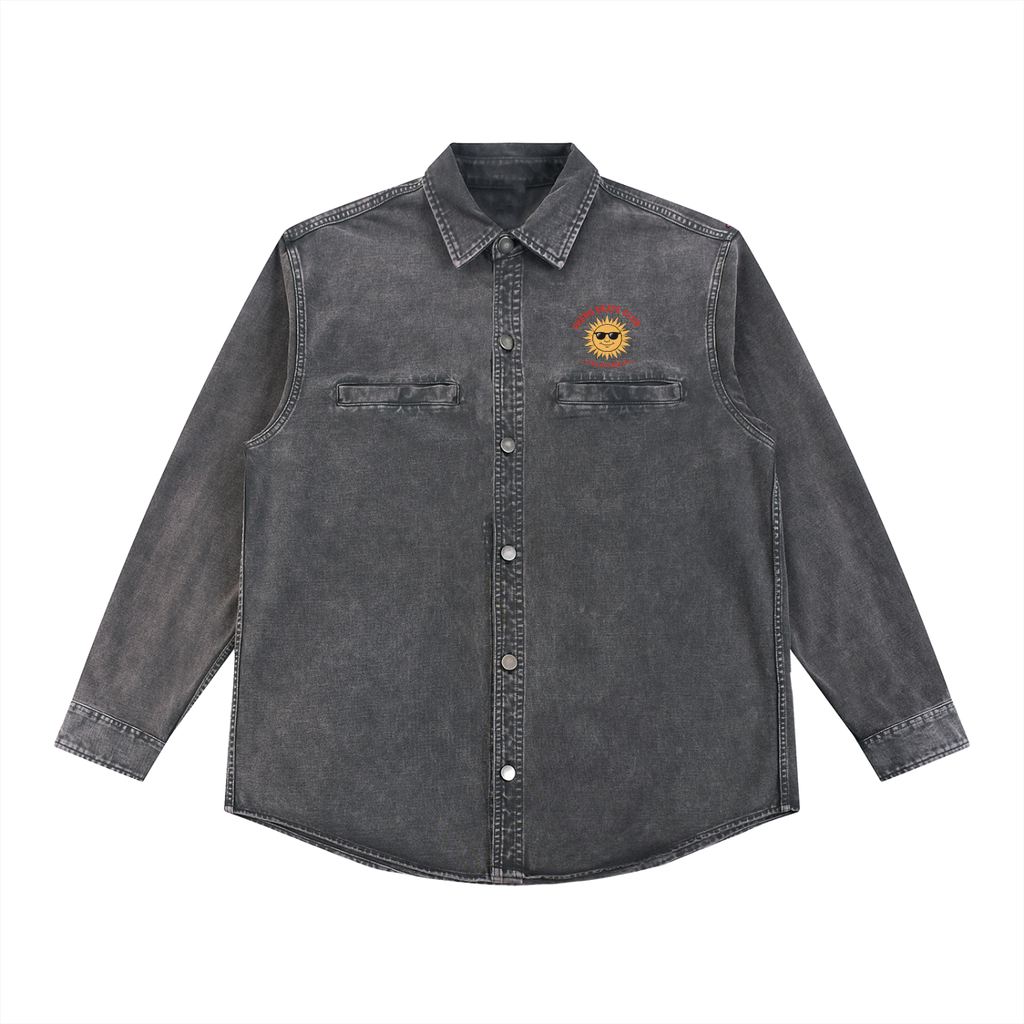 phēno Skate Club Happy Sun  Denim Vintage Washed Heavyweight Jacket