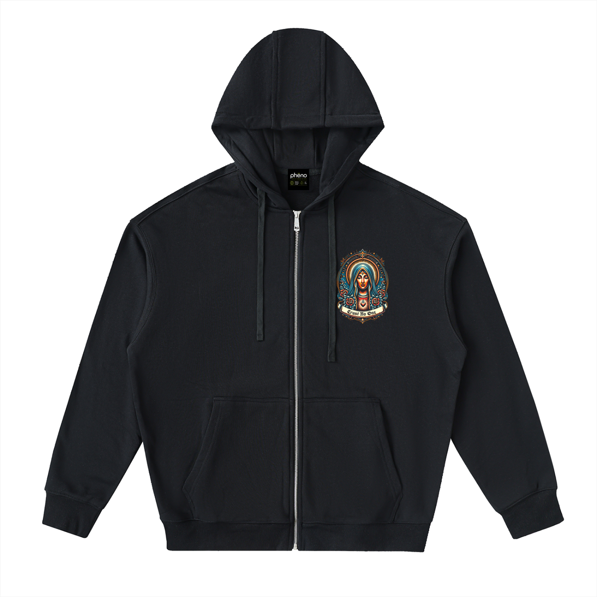 Mother of Sorrow Drop-Shoulder Zip Up Hoodie