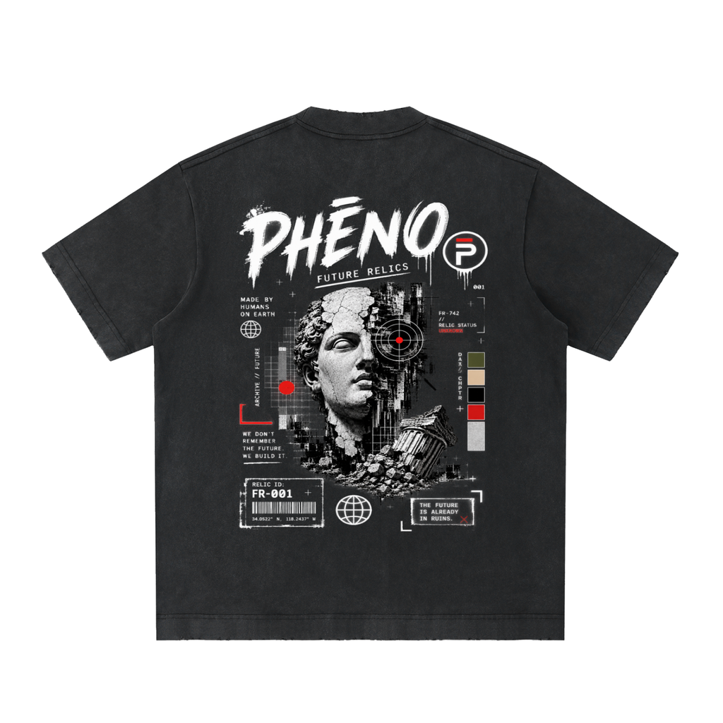 Future Relics 01 Heavyweight Vintage Washed Frayed T-Shirt