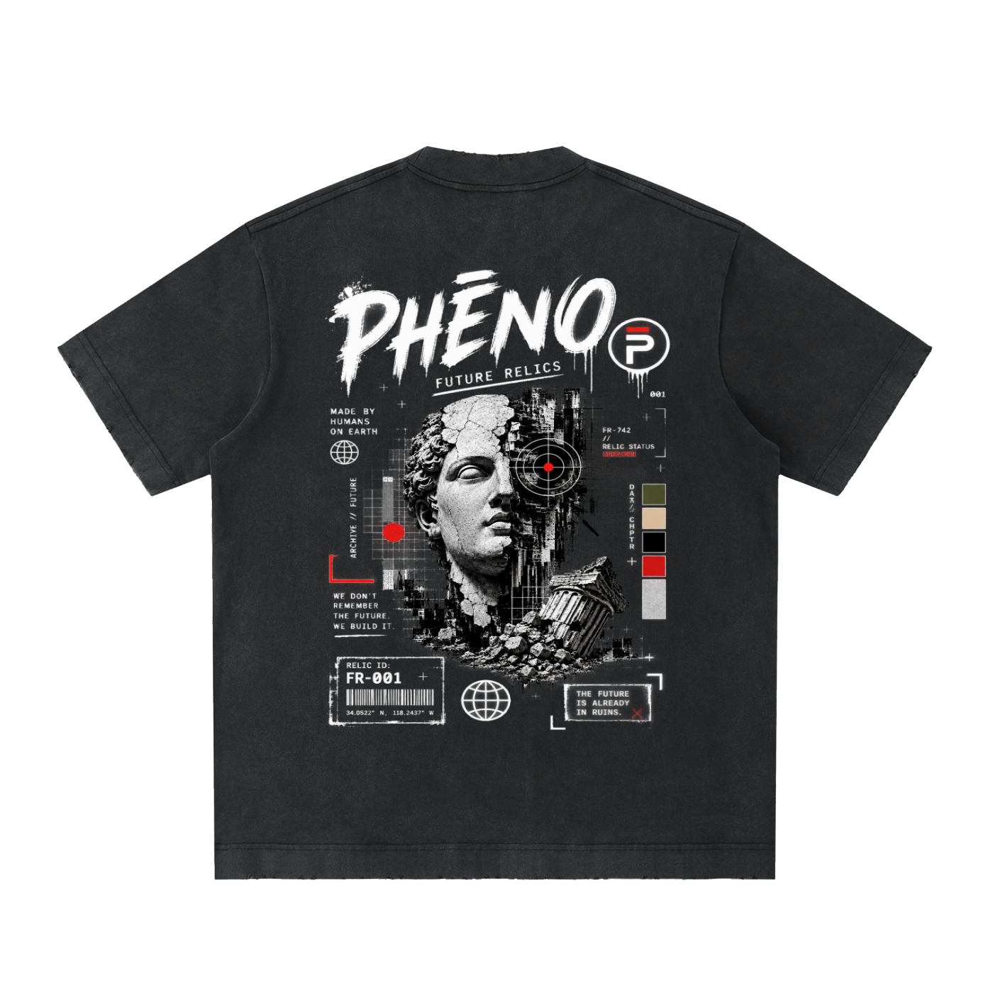 Future Relics 01 Heavyweight Vintage Washed Frayed T-Shirt