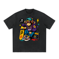Pop Chaos Monkey Vibes Heavyweight Vintage Washed Frayed T-Shirt