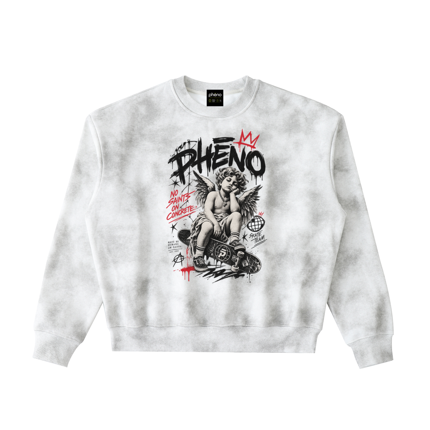 No Saints 01 Dirty Washed Boxy Fleeced Sweatshirt