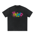 Pop Chaos Graffiti Splash Heavyweight Vintage Washed Frayed T-Shirt