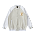 phēno Built Different Camel on White Raglan Sleeve Varsity Jacket