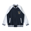 phēno Skate Club Wings of Life Navy on Apricot Raglan Sleeve Varsity Jacket