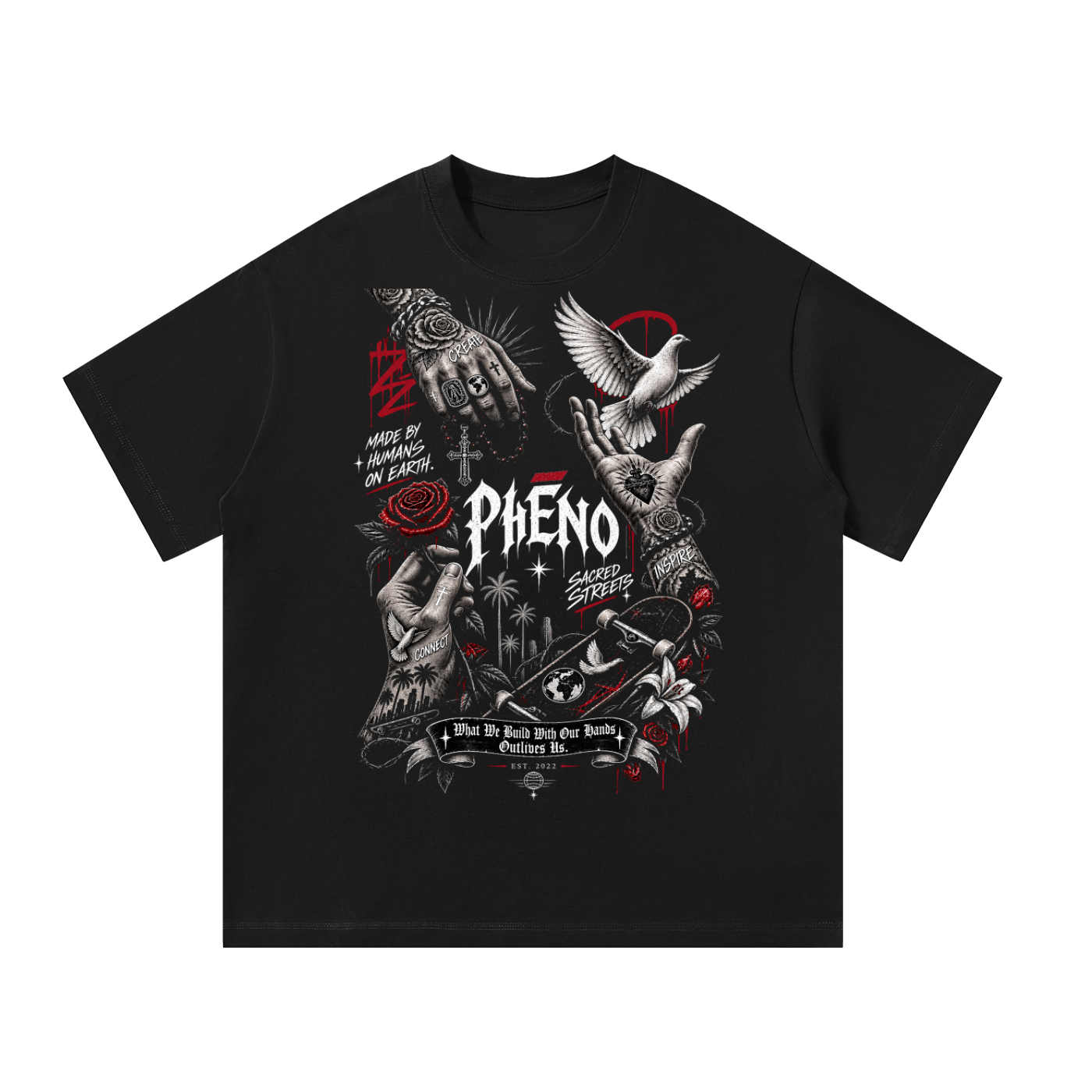 Sacred Streets Hand in Hand Unisex Oversized T-Shirt