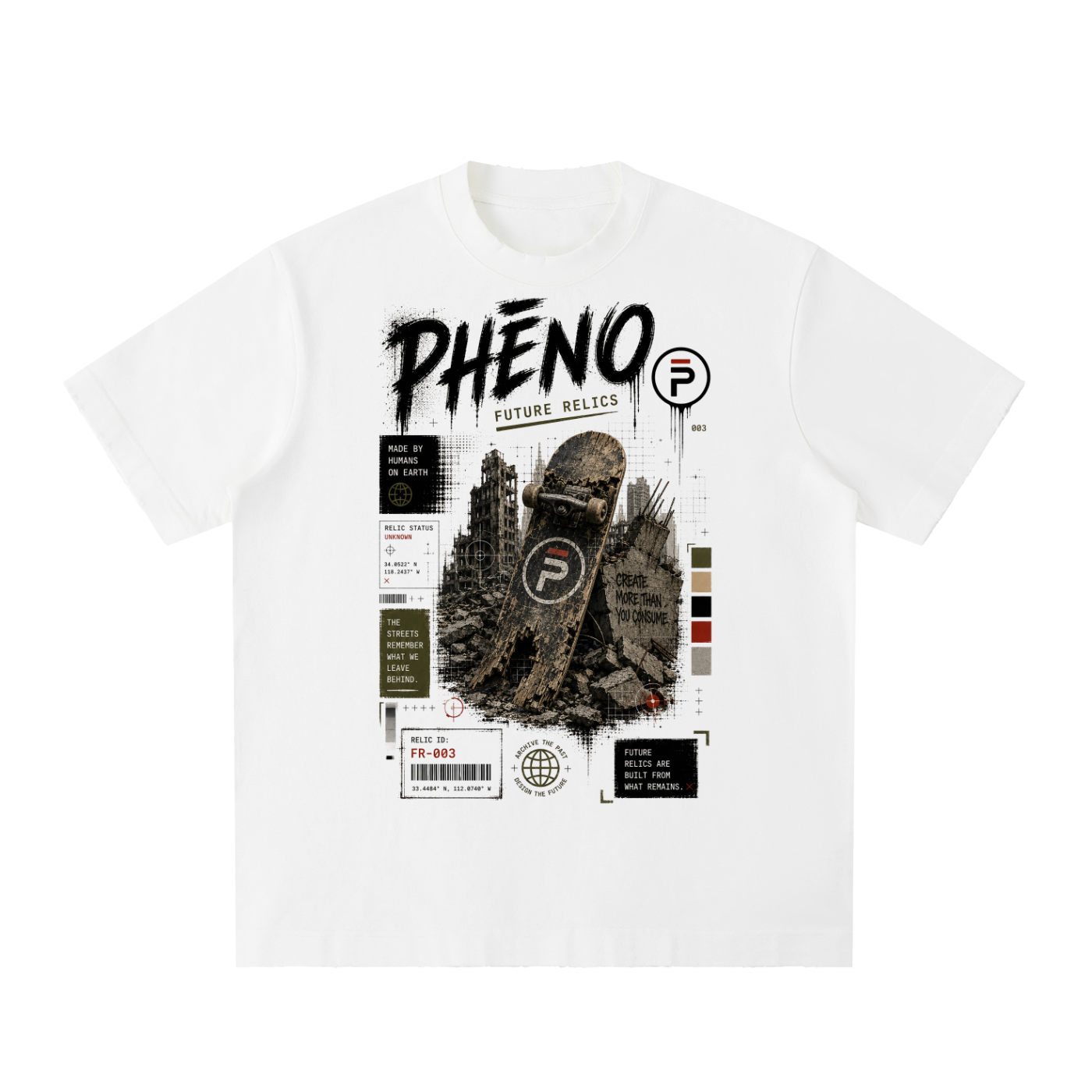 Future Relics 03 Heavyweight Vintage Washed Frayed T-Shirt