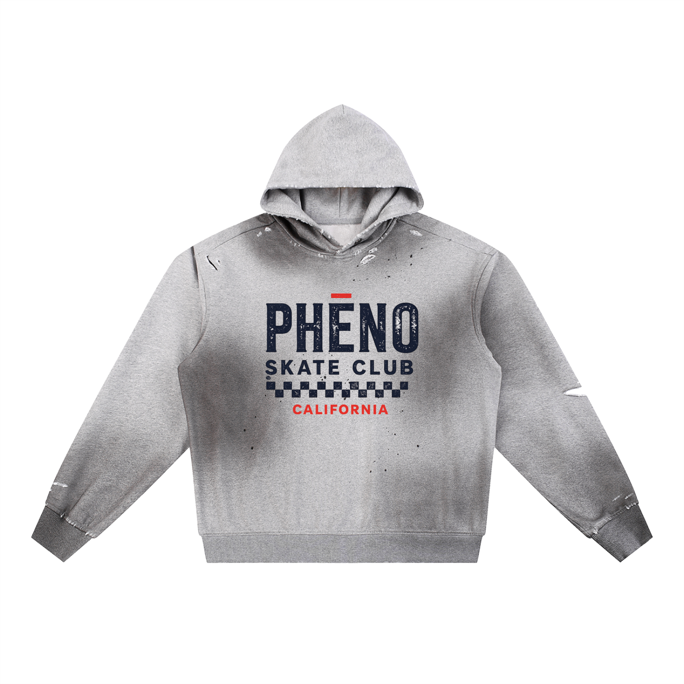Skate Club Sun Fade Frayed Fleece Hoodie
