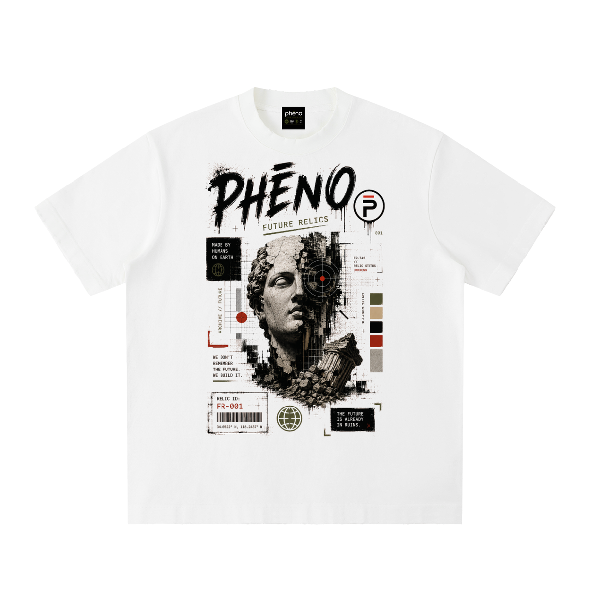 Future Relics 01 Heavyweight Vintage Washed Frayed T-Shirt