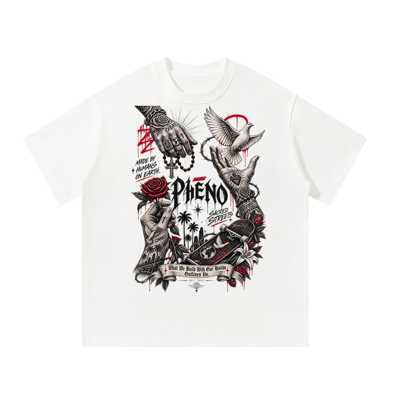 Sacred Streets Hand in Hand Unisex Oversized T-Shirt