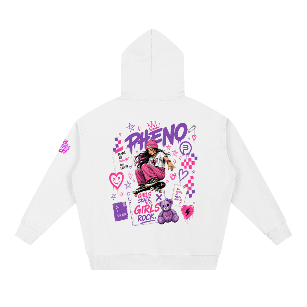 Pretty Savage Girl Skaters Rock Too Essential Heavyweight Hoodie