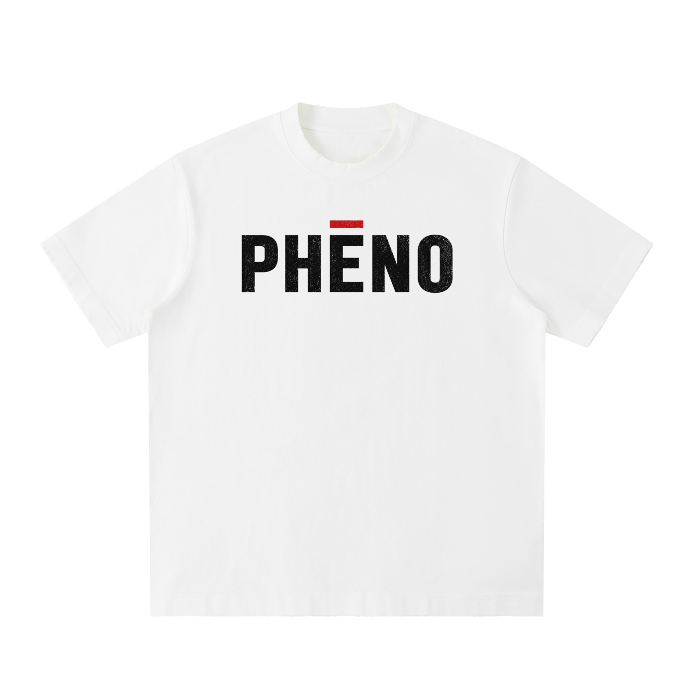 phēno Distressed Logo Heavyweight Vintage Washed Frayed T-Shirt