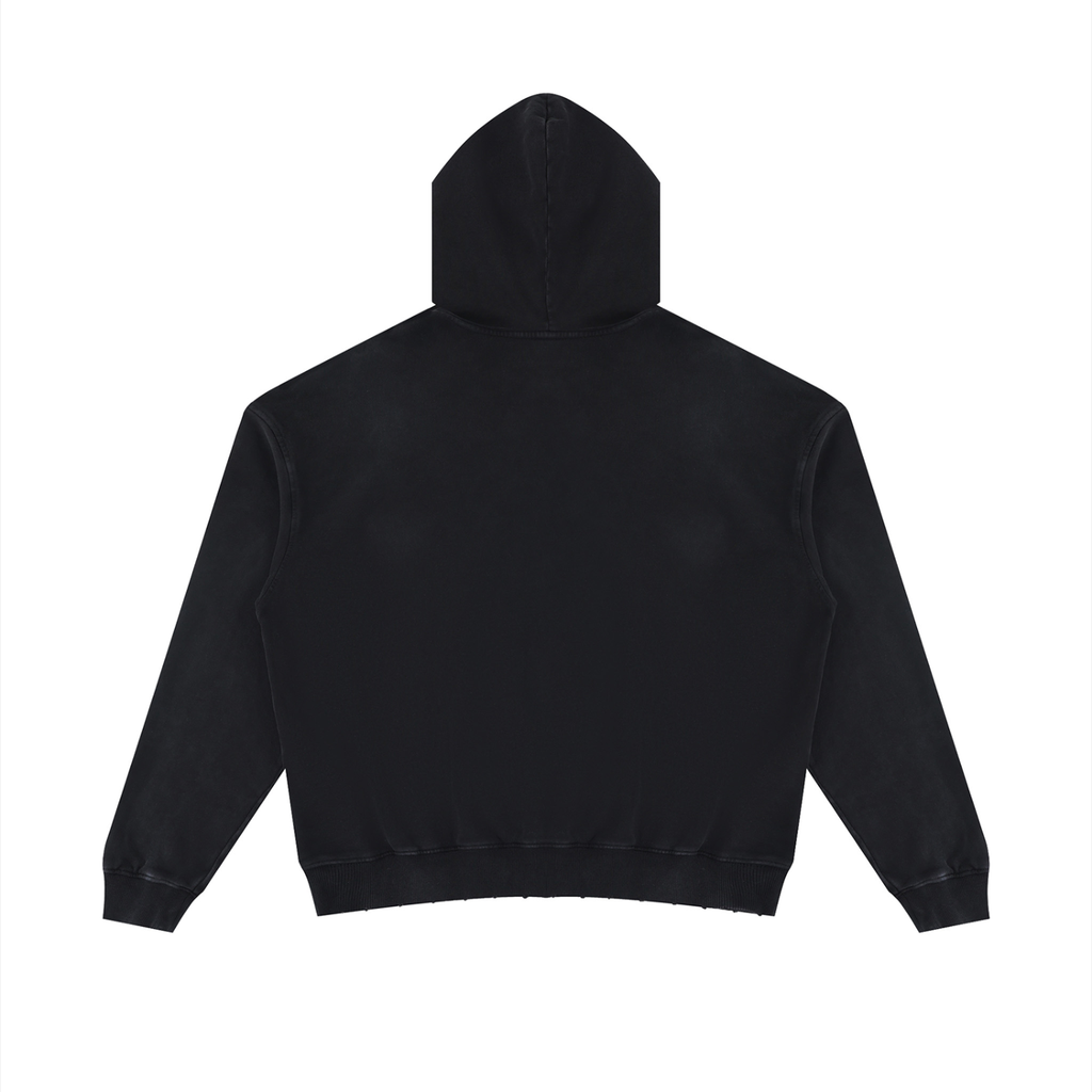 Square p Unisex Mineral Wash Distressed Hoodie