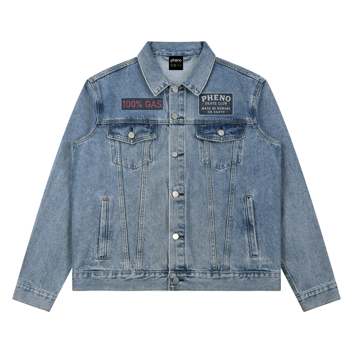 phēno Skate Club Unisex Vintage Wash Denim Jacket