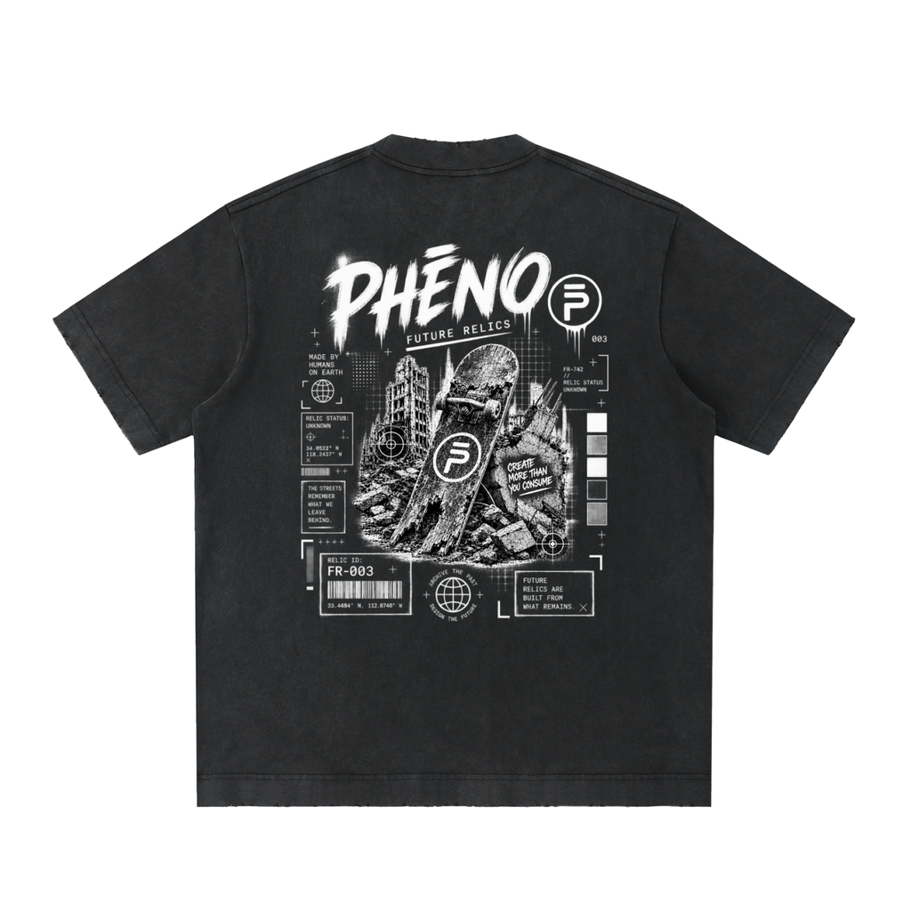 Future Relics 03 Heavyweight Vintage Washed Frayed T-Shirt