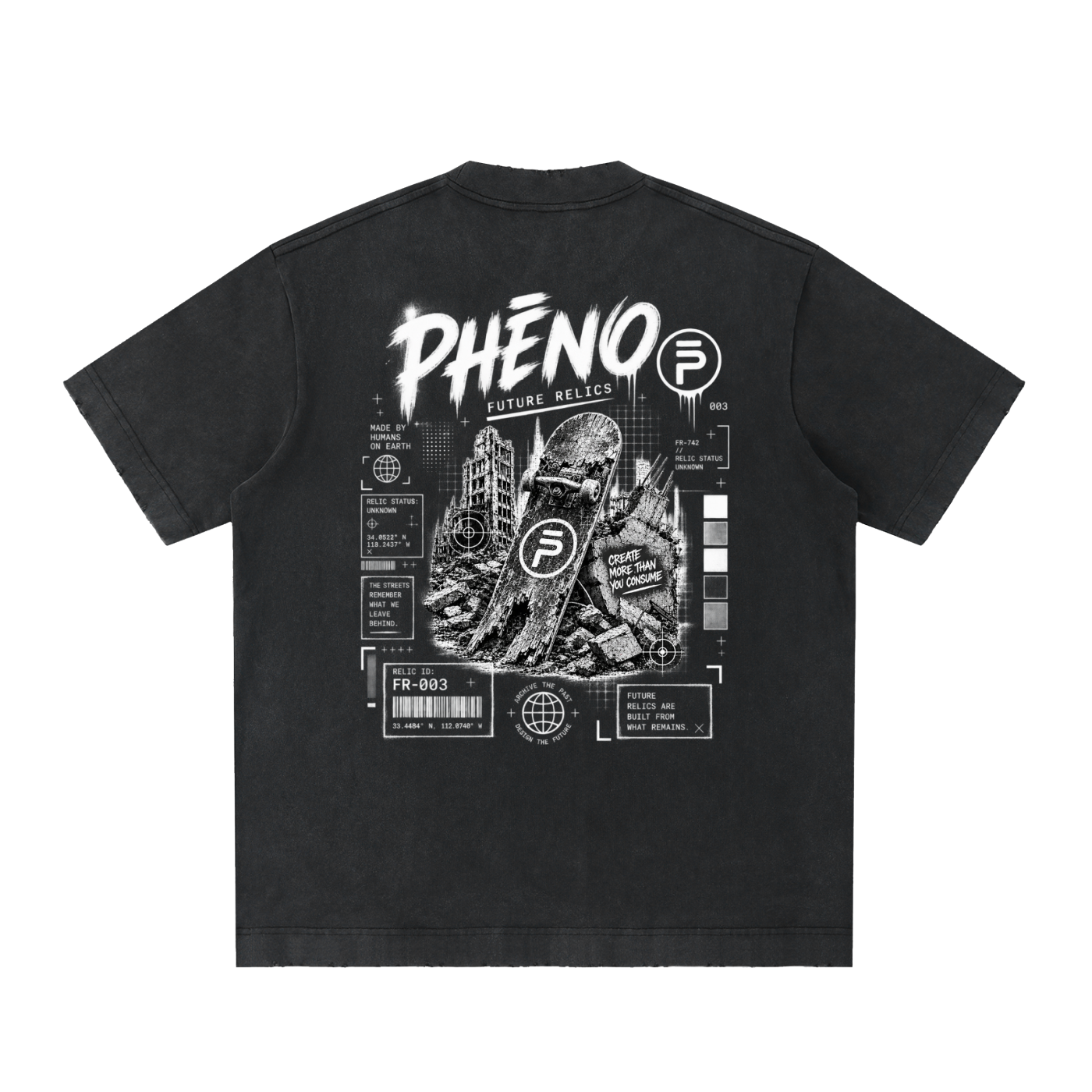Future Relics 03 Heavyweight Vintage Washed Frayed T-Shirt