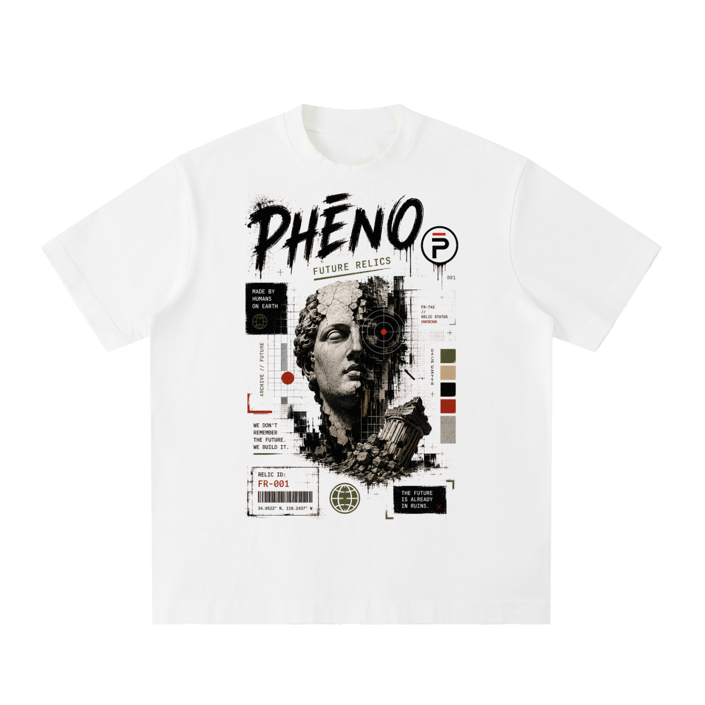 Future Relics 01 Heavyweight Vintage Washed Frayed T-Shirt