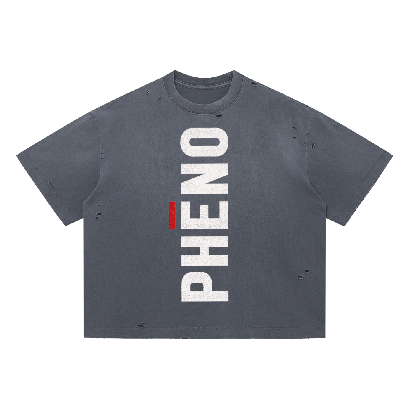 phēno Vintage Washed Distressed Boxy Oversized T-Shirt