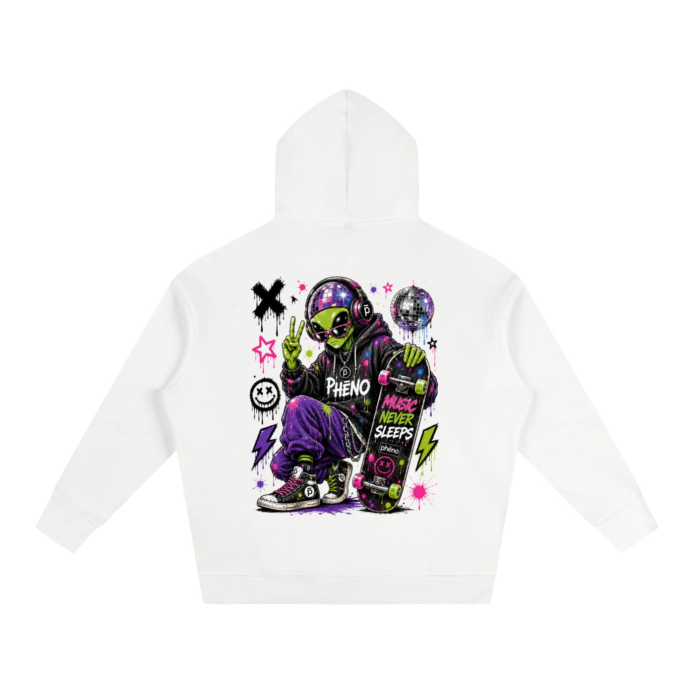 Pop Chaos Alien Invasion Oversize Fleeced Hoodie