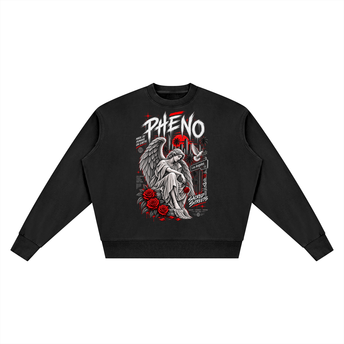 Sacred Streets Angel of Desire Unisex Vintage Wash Crewneck Sweatshirt