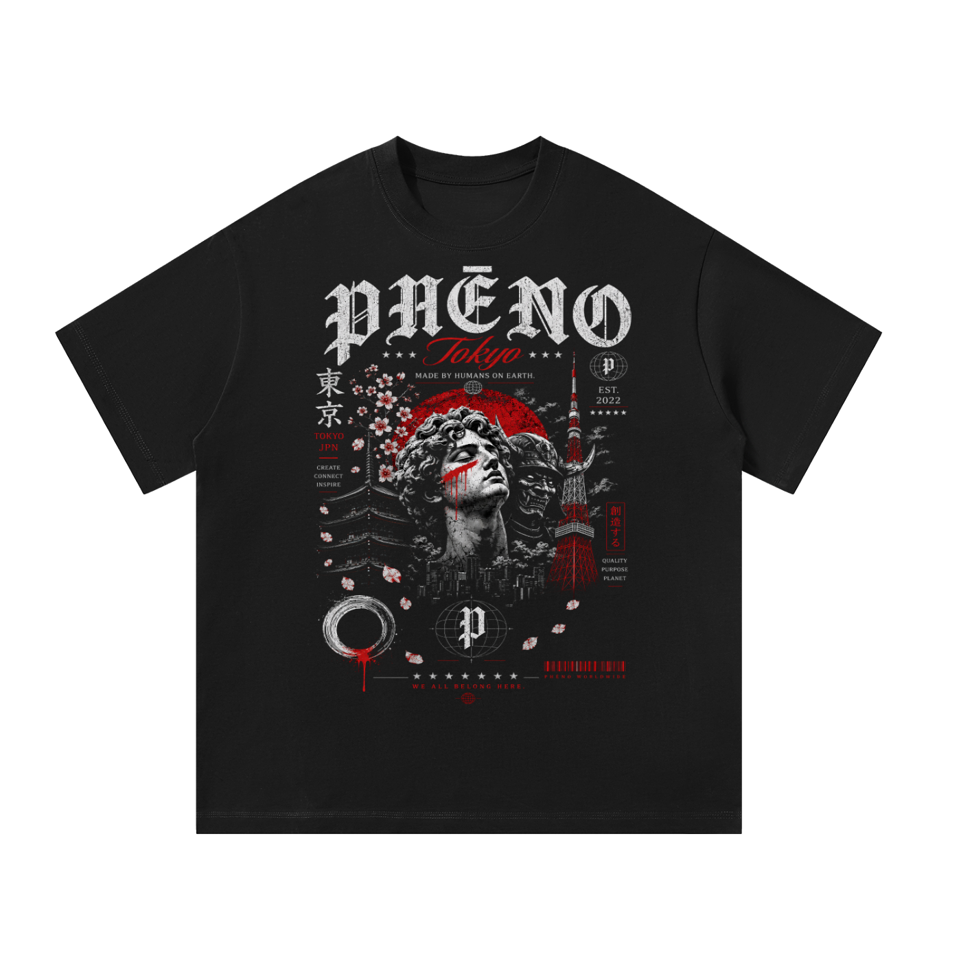 Sacred Streets Tokyo Ruins Unisex Oversized T-Shirt