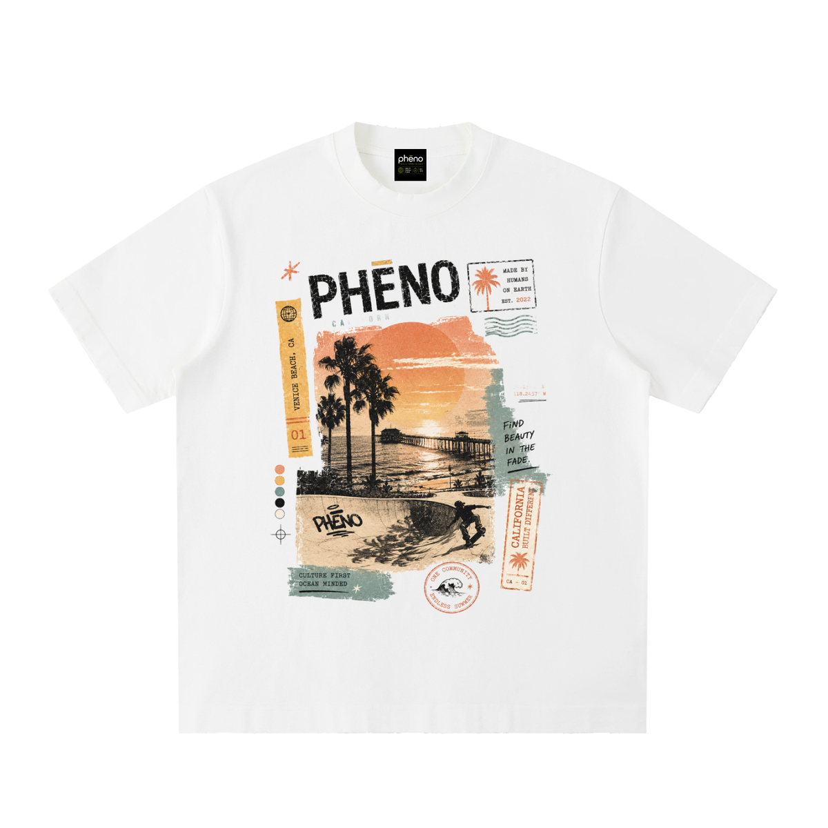 Cali Vibes 01 Heavyweight Vintage Washed Frayed T-Shirt