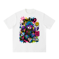 Pop Chaos Skate Bear Heavyweight Vintage Washed Frayed T-Shirt