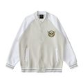 phēno Baby Angel Camel on Apricot Raglan Sleeve Varsity Jacket