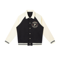 phēno Skate Club Black on Apricot Contrast Raglan Sleeve Baseball Jacket