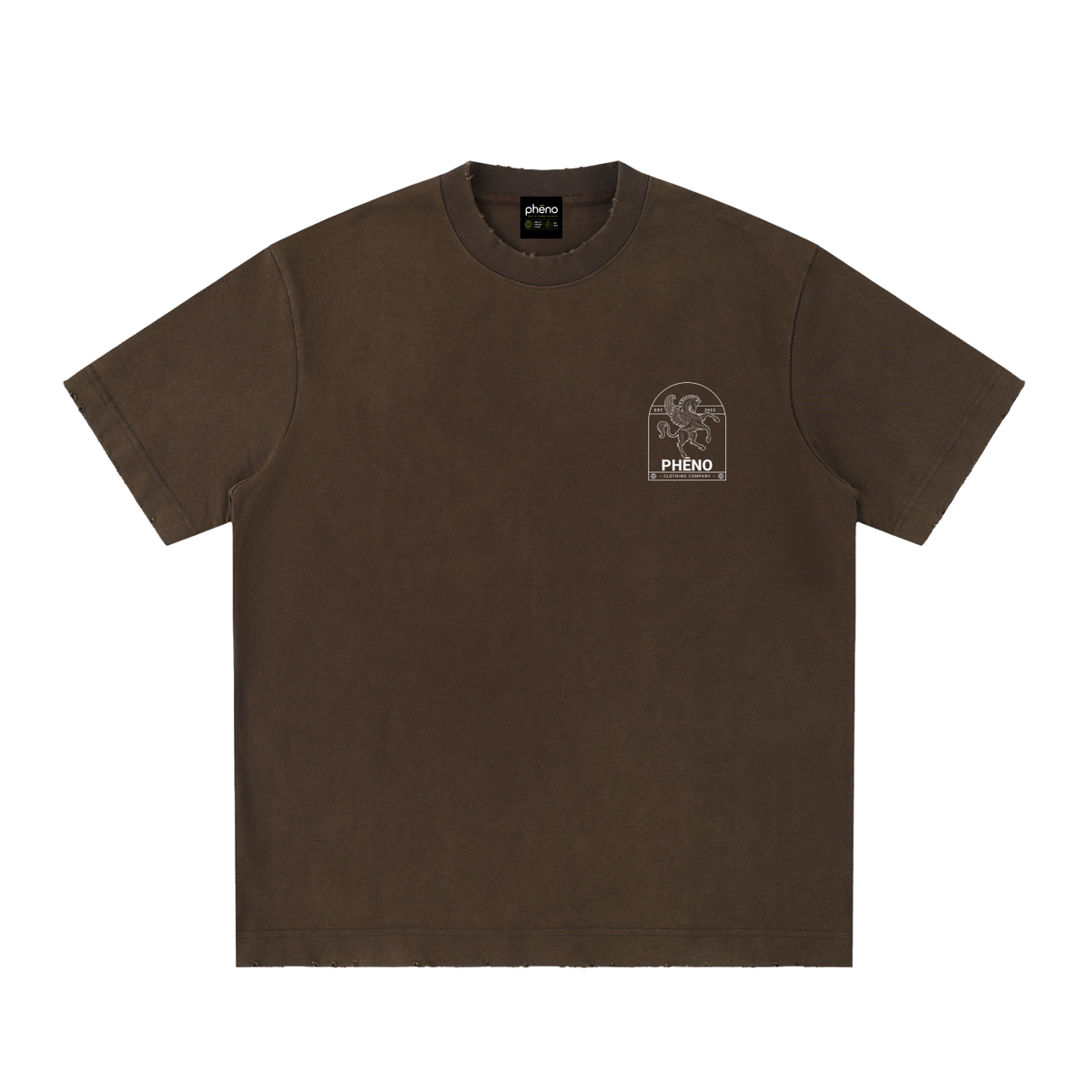 phēno Pegasus Heavyweight Vintage Washed Frayed T-Shirt