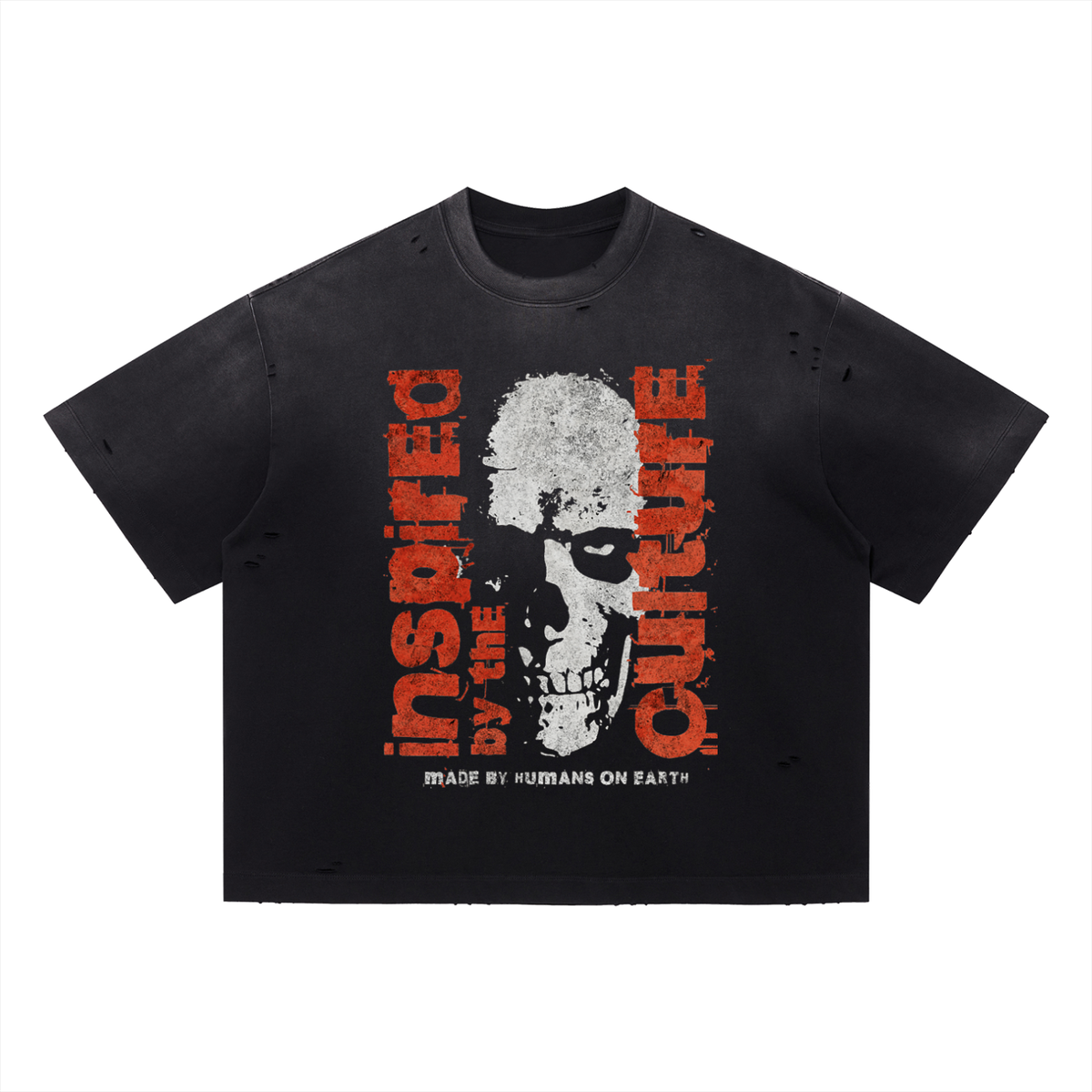 Inspired by Culture Vintage Washed Distressed Boxy Oversized T-Shirt