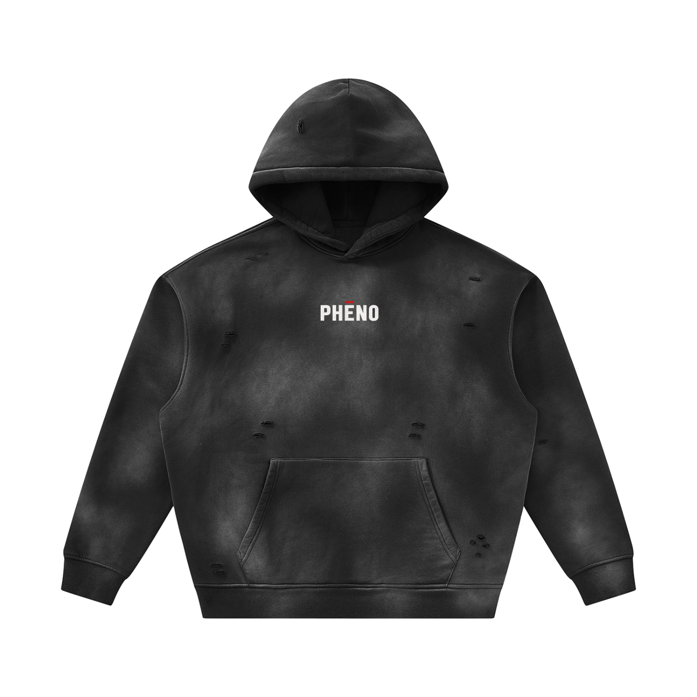 phēno Unisex Sunfade Frayed Fleece Hoodie