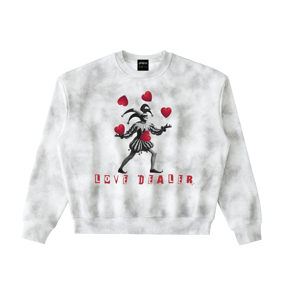 Love Dealer Dirty Washed Boxy Fleeced Sweatshirt