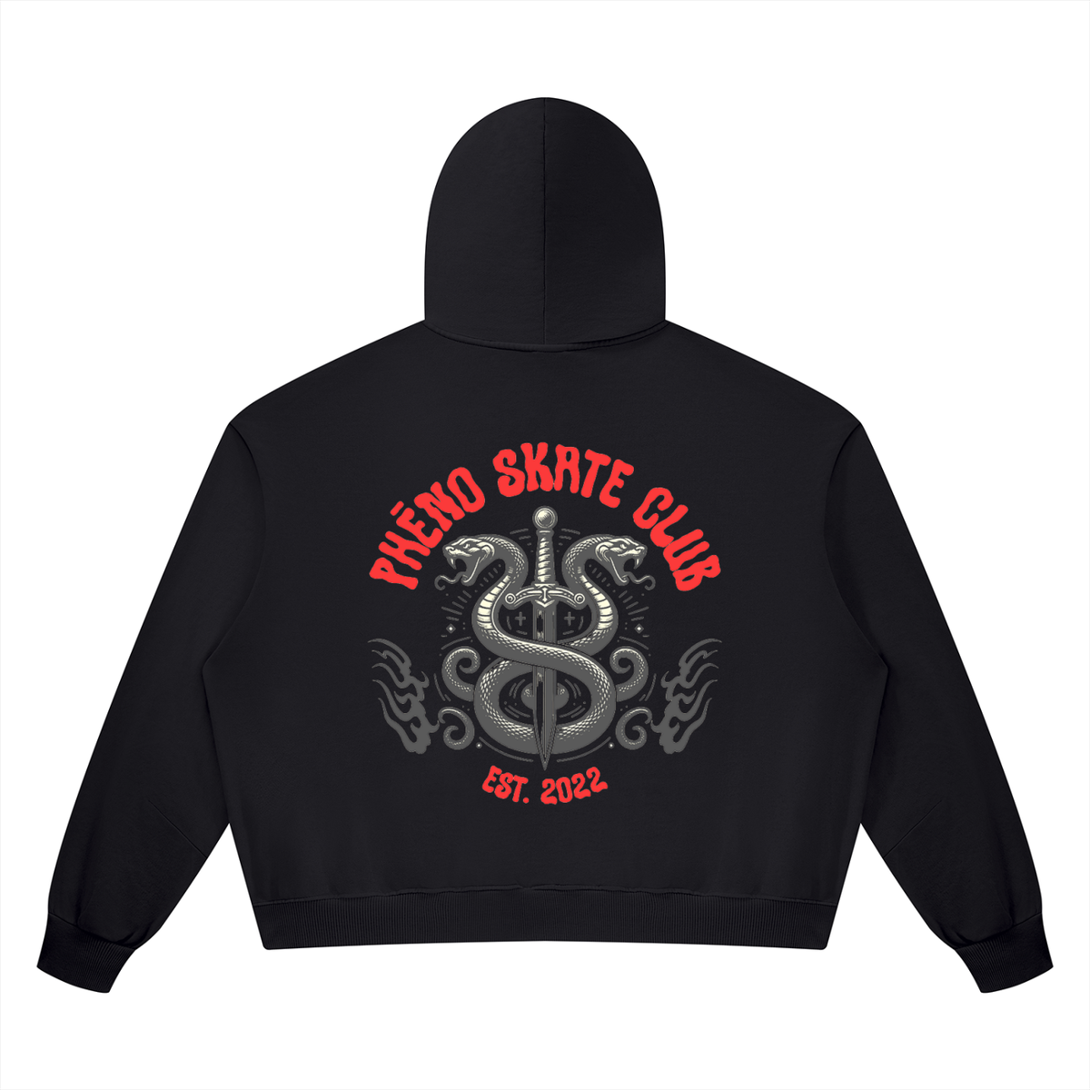 Skate Club Twin Snakes Unisex Vintage Wash Boxy Full Zip Hoodie