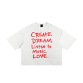 Create Dream Love Classic Frayed Boxy Tee