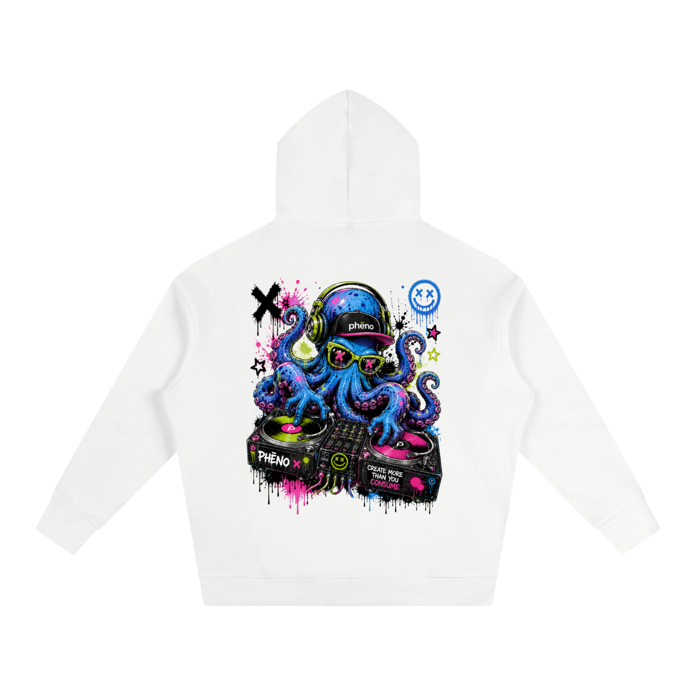 Pop Chaos Octopus Vibes Oversize Fleeced Hoodie