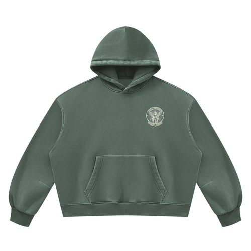 Built Different Made to Inspire Washed Green Unisex Vintage Wash Boxy Fleece Hoodie