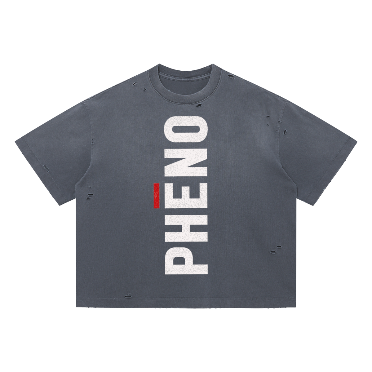 phēno Vintage Washed Distressed Boxy Oversized T-Shirt