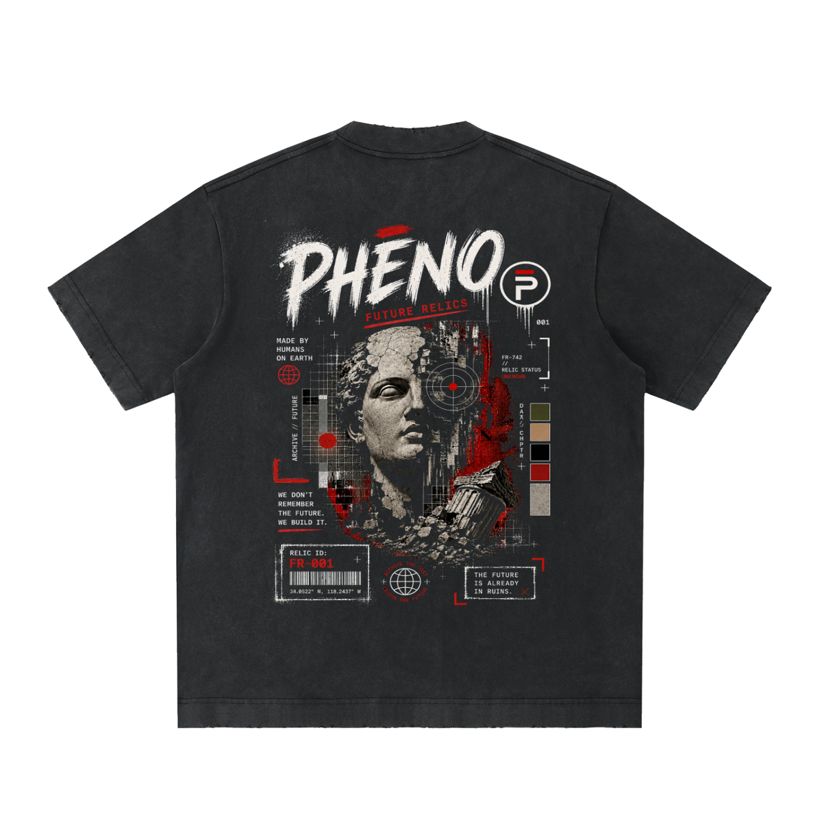 Future Relics 01 Heavyweight Vintage Washed Frayed T-Shirt