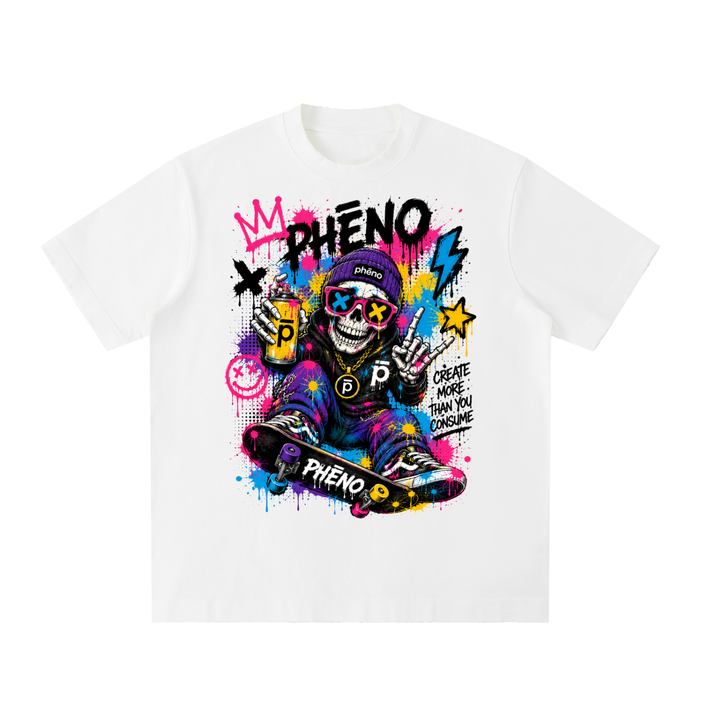Pop Chaos Papa Skate Heavyweight Vintage Washed Frayed T-Shirt