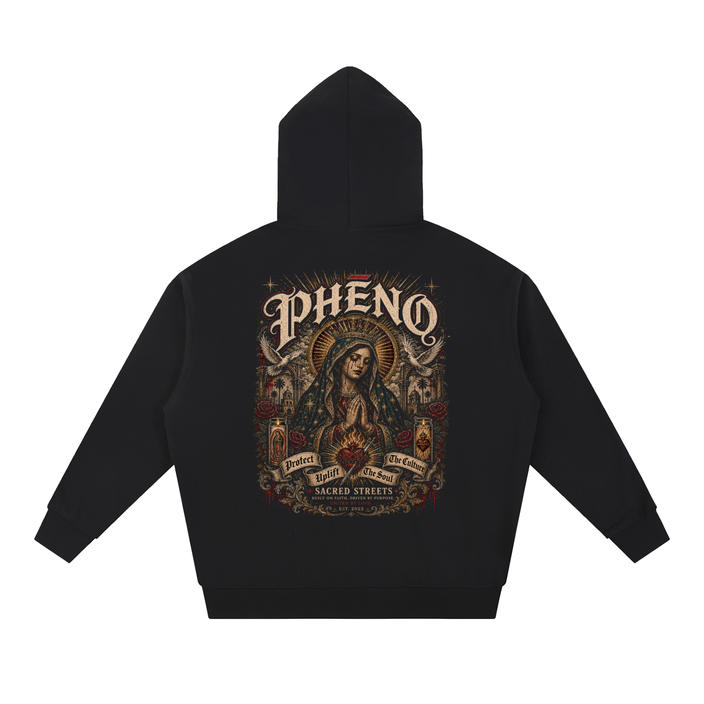 Sacred Streets Mother Loves You Essential Heavyweight Hoodie