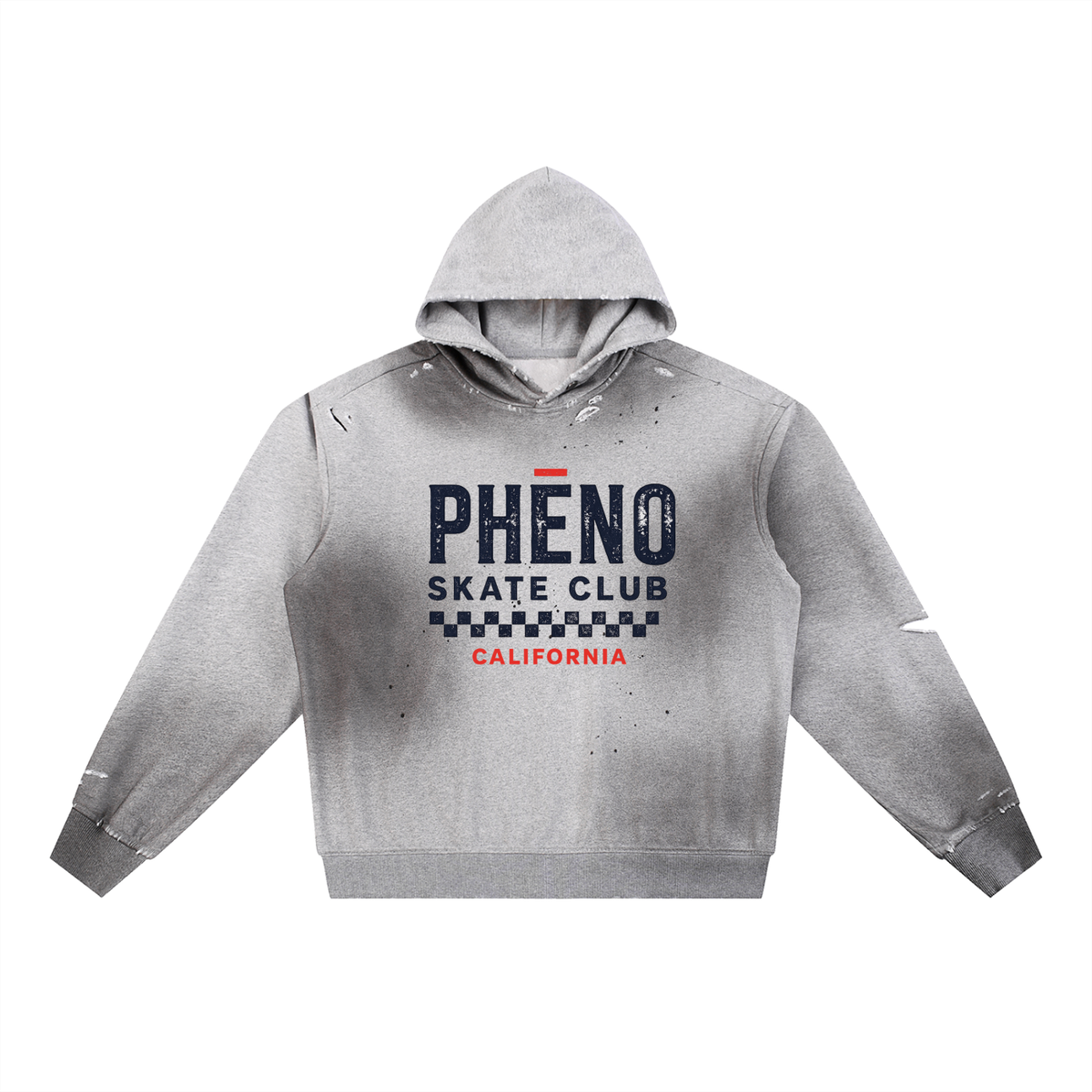 Skate Club Sun Fade Frayed Fleece Hoodie
